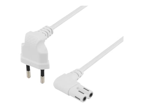 Deltaco 2m Strømkabel Europlug C7 250V Hvit Deltaco 2m Strømkabel Europlug C7 250V Hvit