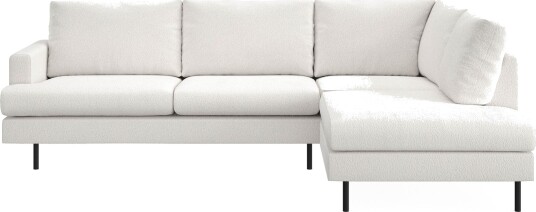 Menard Compact 4 seters Høyrevendt L formet Sjeselongsofa i Bouclé Hvit