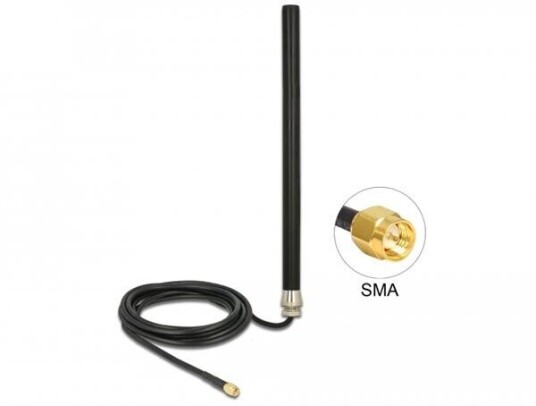 Delock 3 dBi Omni Antenne for Mobiltelefon, Wi-Fi og Bluetooth - Utendørs Med Veggmontering Delock 3 dBi Omni Antenne for Mobiltelefon, Wi-Fi og Bluetooth - Utendørs Med Veggmontering