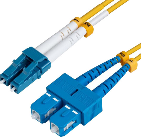 MicroConnect 7m Nettverkskabel LC/UPC til SC/UPC GUL - Fiberoptisk OS1