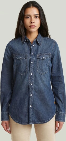 G Star Slim Western Shirt L\S Wmn   Blue   XXS