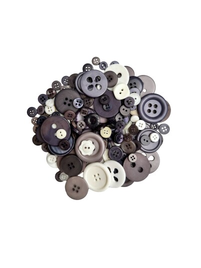 Go Handmade Button Mix Grå/Hvit