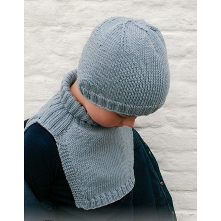 Mister Chill by DROPS Design Lue og Hals Strikkeoppskrift str 2 12 år