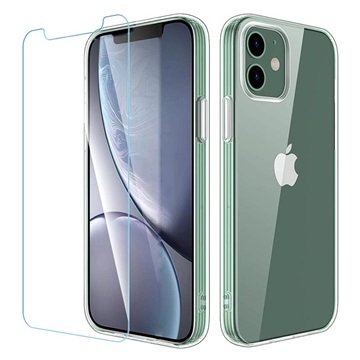 Saii 2-i-1 iPhone 12 Mini TPU-deksel / Beskyttelsesglass Saii 2-i-1 iPhone 12 Mini TPU-deksel / Beskyttelsesglass