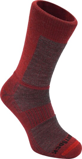 Wrightsock Merino Coolmesh II Crew Anti Blister System Grey/Fire 42 46 Wrightsock Merino Coolmesh II Crew Anti Blister System Grey/Fire 42 46