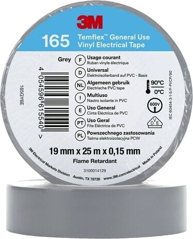 3M 165Gy6e 1 Stykker Grå Pvc 600 V Blister 25 M
