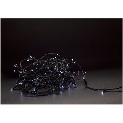 5 meter utendørs LED julelysslynge Batteri IR fjernkontroll IP44 timer 50 LED kald hvit