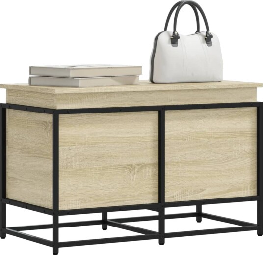 Oppbevaringsboks lokk sonoma eik 80x40x51,5 cm konstruert tre Oppbevaringsboks lokk sonoma eik 80x40x51,5 cm konstruert tre