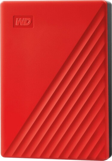 WD My Passport 4TB Ekstern Harddisk med Kryptering og USB 3.2 Rød