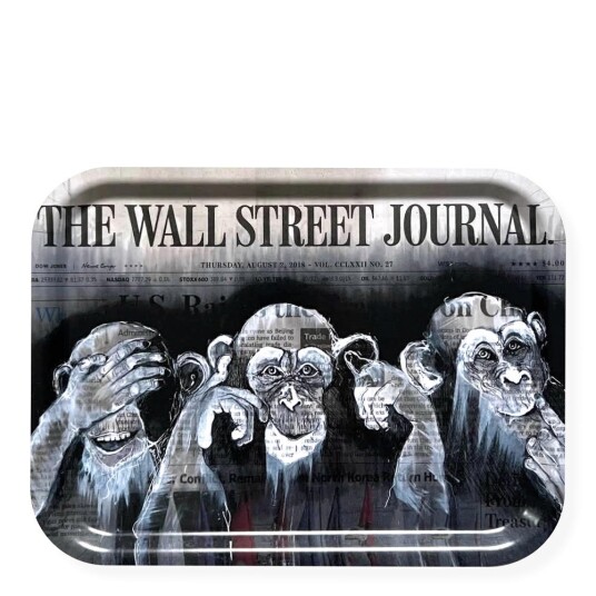Lisa Törner Art Bordbrikke The Three Wise Monkeys 20x27 cm svart