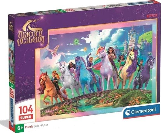 Clementoni Puzzle Super Unicorn Academy -1- 104 pieces 2D Puslespill