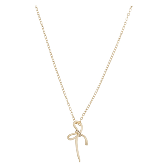 Snö Of Sweden Ribbon Small Pendant Neck 42 Gold Clear 42cm