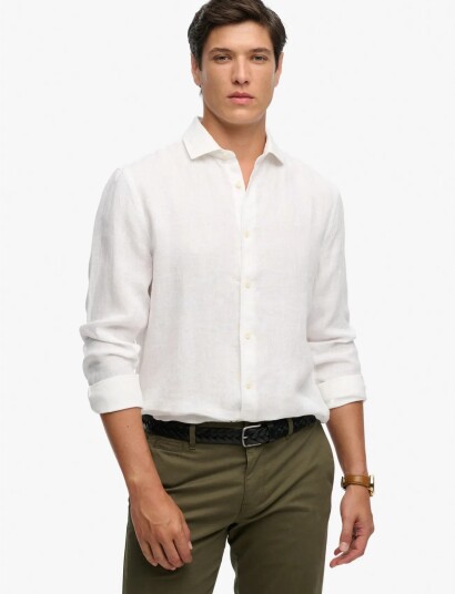 Superdry Riviera L/S Linen Shirt White M