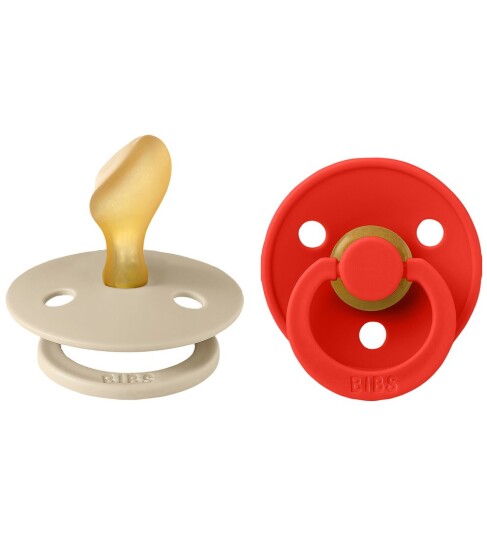 BIBS Colour Smokker Str. 2 Anatomisk 2 pack Vanilla/Cand BIBS 6 18 md Smokk Beige Rød 62 86 BIBS Colour Smokker Str. 2 Anatomisk 2 pack Vanilla/Cand BIBS 6 18 md Smokk Beige Rød 62 86