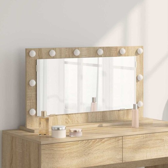 sminkespeil Sonoma eik Konstruert tre glass 80 x 45 18 cm sminkespeil Sonoma eik Konstruert tre glass 80 x 45 18 cm