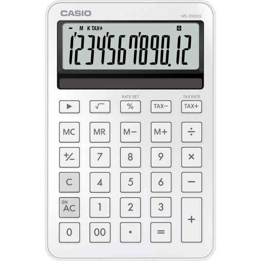 Casio MS 200DQ WE Kalkulator Hvit Casio MS 200DQ WE Kalkulator Hvit