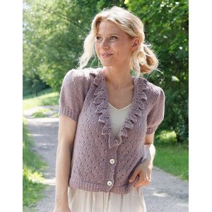 Fairy Woods Cardigan by DROPS Design Cardigan Strikkeoppskrift str.  Small