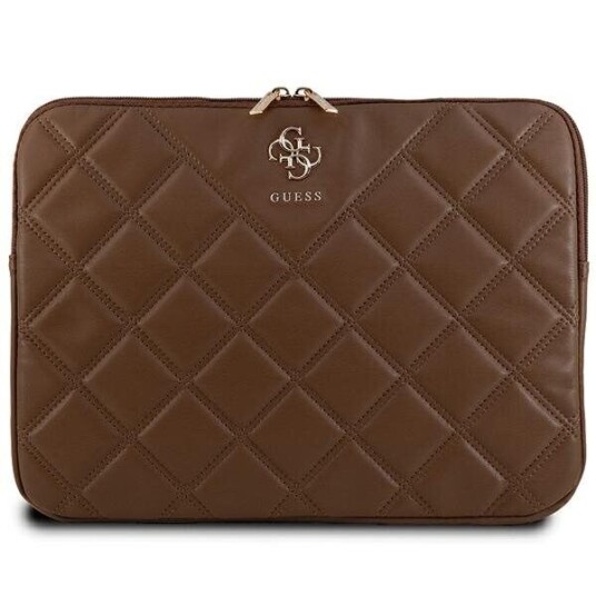 Guess 14" Quiltet Laptopveske i Brun 4G DESIGN Guess 14" Quiltet Laptopveske i Brun 4G DESIGN