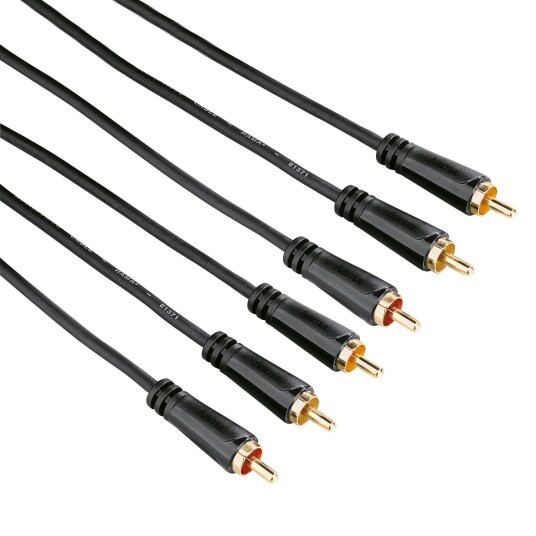 Hama 3m RCA-kabel 2 x 3 RCA Svart