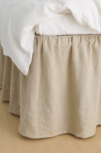 Ellos Home Sengekappe Candice i vasket lin 52 cm Natur