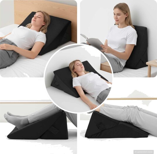 vidaXL Vinkeldyne Svart 55 x 55 x 26 cm Minnefoam
