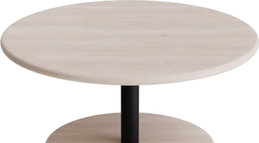 Bord Donut, Ø700 Mm, Højde 350 Mm, Hvidpigmenteret Ask På Sort Understel