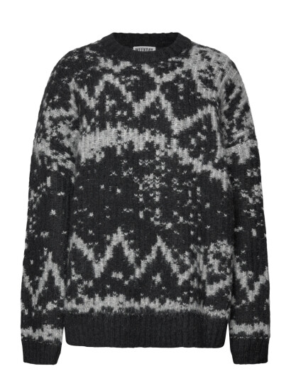 Weekday Oversized Fair Isle Knit Sweater - Black - M/L Weekday Oversized Fair Isle Knit Sweater - Black - M/L
