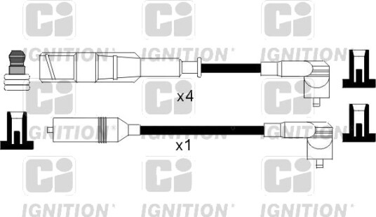 Tennplugg kabelsett QUINTON HAZELL XC827 Tennplugg kabelsett QUINTON HAZELL XC827