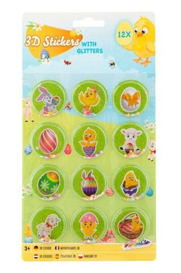 Creative Craft Group 3D Easter Stickers with Glitter 12pcs.
