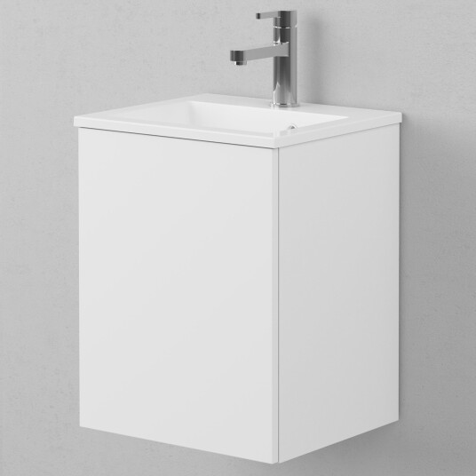 INR Iconic Nordic Rooms Viskan PRO Solid Servantskap 1 Dør H490xd345mm Premium White / 40cm Venstre Hengslet