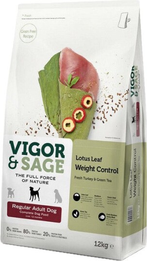 Vigor & Sage Weight Control Lotus Leaf Regular Adult Tørrfôr til Hund 12 kg Vigor & Sage Weight Control Lotus Leaf Regular Adult Tørrfôr til Hund 12 kg