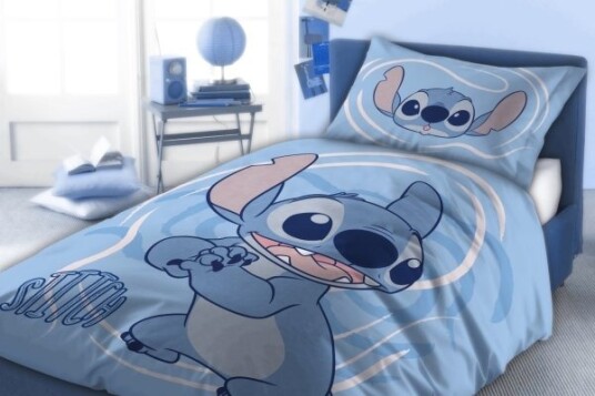 Disney Stitch Sengetøy Blå   100 Prosent Bomull