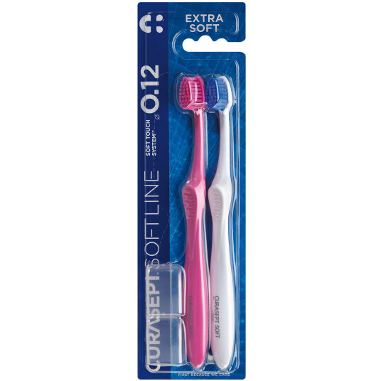 Curasept Softline Tannbørster 2 stk. Ekstra Soft 0,12