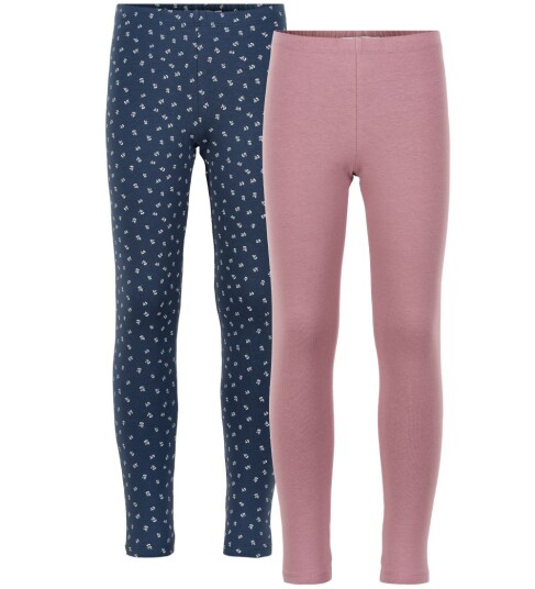 Minymo Leggings 2 pack Mesa Rose 1½ år 86 Leggings Blå Rosa