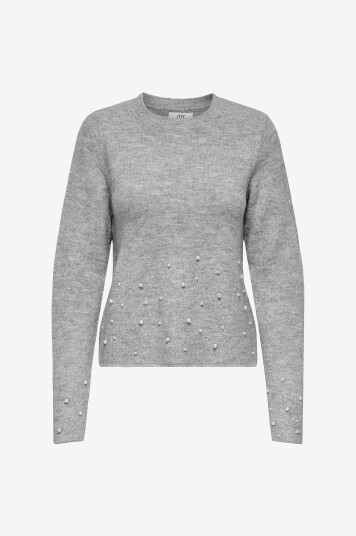 JDY Pullover jdyPearl L/S O neck Pearl Grå
