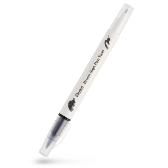 Pentel Brush Sign Pen Twin Black