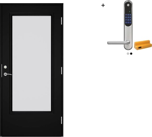 Ytterdør Swedoor Advance-Line Vision Lumina med Yale Doorman Classic Home