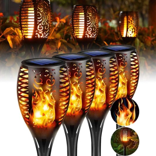 4 Pack Solar Torch Lanterne med flammende lys 4 Pack Solar Torch Lanterne med flammende lys