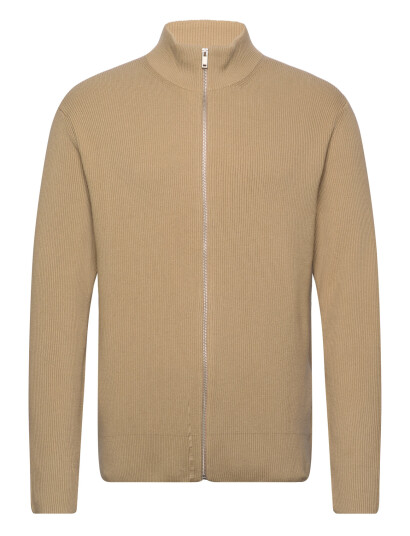 Lindbergh Knitted Zip Cardigan   Beige   M