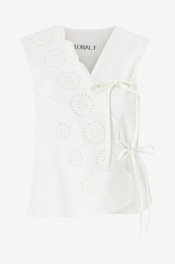 Global F - Topp Ciana Scallop-g - Hvit