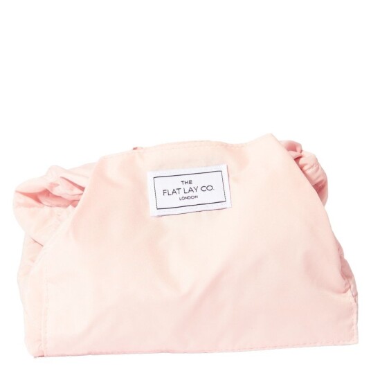 The Flat Lay Co. Drawstring Flat Lay Makeup Bag Blush Pink