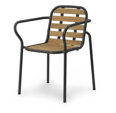 Normann Copenhagen Vig Utendørsstol med Armlener Sort/ Robinia Normann Copenhagen Vig Utendørsstol med Armlener Sort/ Robinia