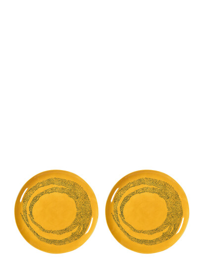 Serax Plate L Yellow-Dots Black Feast By Ottolenghi Set/2 - Yellow - Ø 26.5 CM