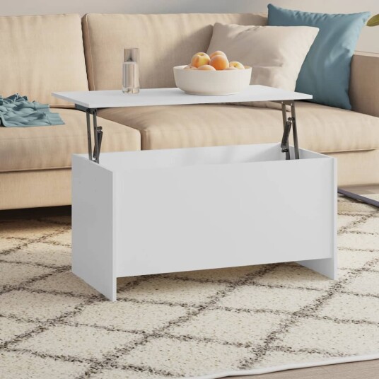 Salongbord hvit 102x55,5x52,5 cm konstruert tre