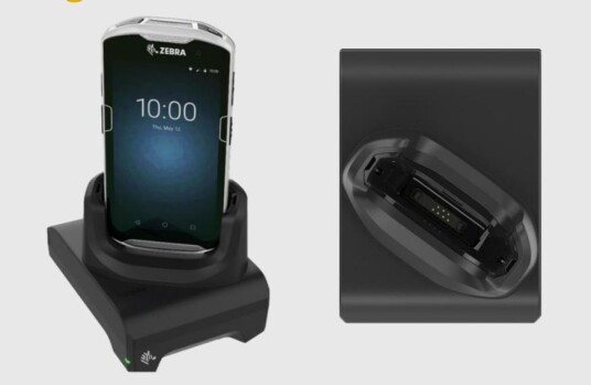 ZEBRA TC51/56 1-SLOT USB/CHARGE CRADLE. INCLUDES POWER SUPPLY AND DC CABLE.