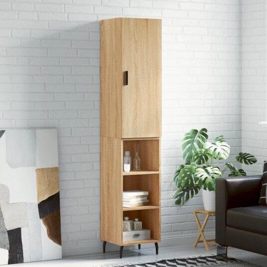 vidaXL Highboard sonoma eik 34,5x34x180 cm konstruert tre 8720845484187 vidaXL Highboard sonoma eik 34,5x34x180 cm konstruert tre 8720845484187
