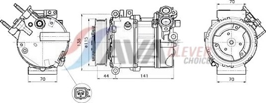 AVA COOLING SYSTEMS JRAK061 AC-kompressor