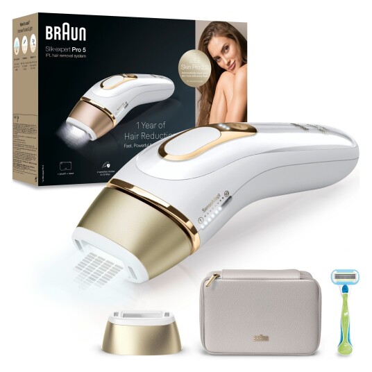 Braun IPL Silk·expert Pro 5 At Home Hair Removal With Pouch 1 Head PL5 Braun IPL Silk·expert Pro 5 At Home Hair Removal With Pouch 1 Head PL5