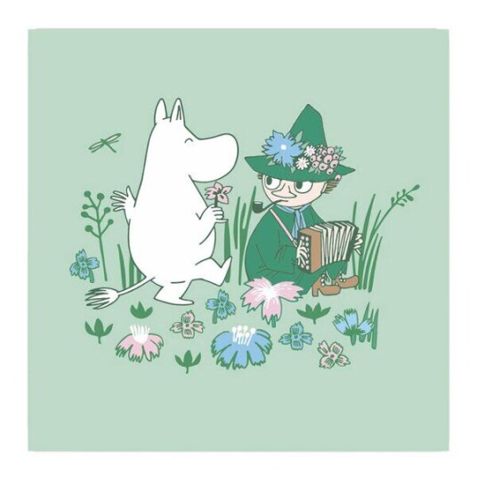 Moomin   Mummi servietter 33x33 cm 20 stk Mummitrollet og Snusmumrikken grønn