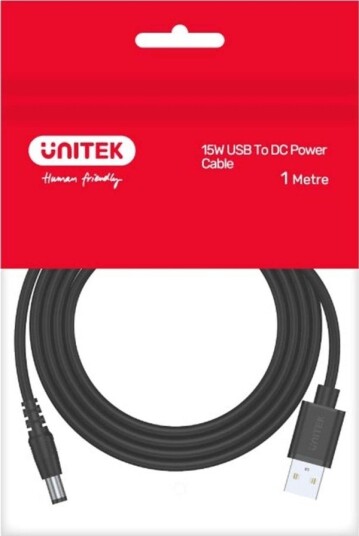 Unitek Y C495BK USB A Til DC 3,5 mm Kabel 1 m Svart Unitek Y C495BK USB A Til DC 3,5 mm Kabel 1 m Svart